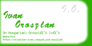 ivan oroszlan business card